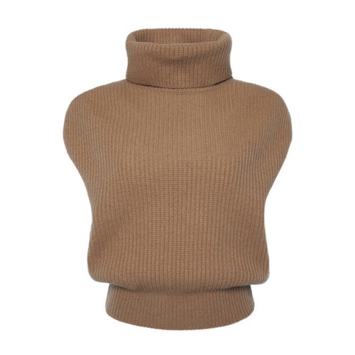 turtleneck sleeveless knit vest
