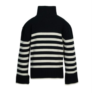 striped slit turtleneck knitwear