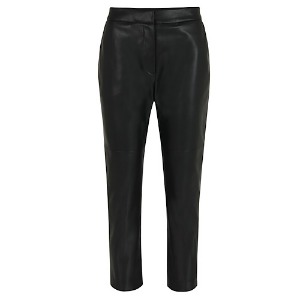 leather cut straight pants