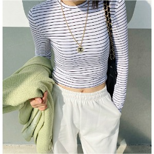 striped cropped t-shirt