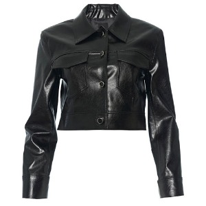 shinee leather cropped jacket